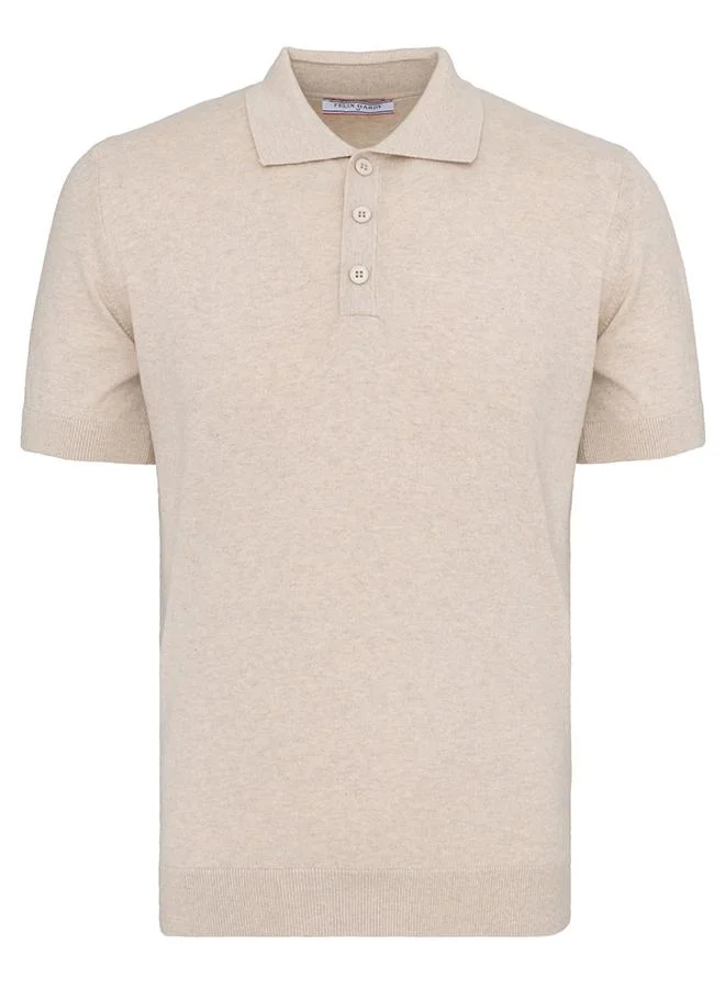 FELIX HARDY Beige-Navy Men's 100% Cotton Polo Shirt Short Sleeve Pack of 2 for Men | Best Price UAE