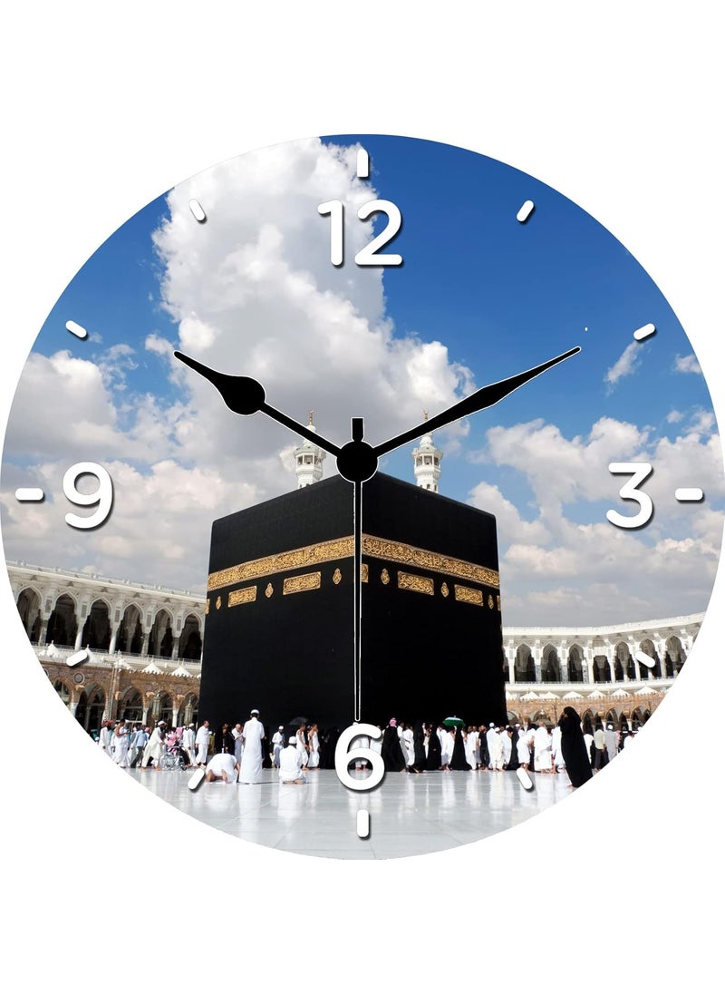 KARTIK Kartik Kaba Design Printed Round Wooden Wall Clock Without Glass for Your Home/Living Room/Bedroom/Kitchen and Office (Multicolor, 11X11 inches)  - Image 1