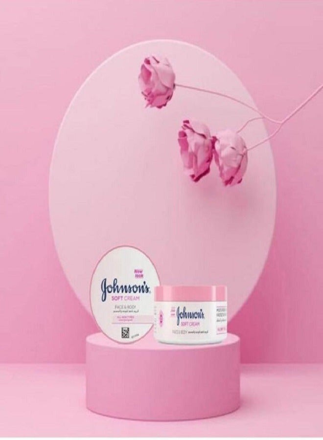 Johnson's Face & Body Cream 24 Hour Moisture Soft 300ml - Image 3