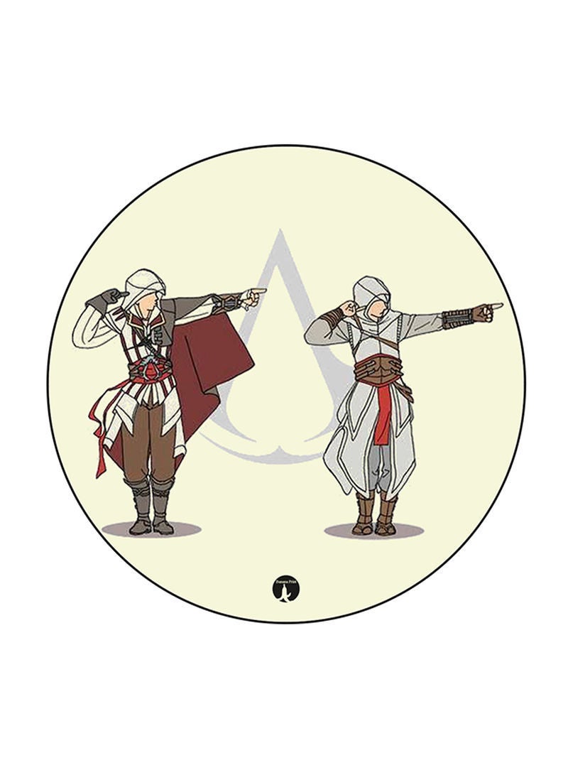 RKN Video Game Assassin'S Creed Printed Mouse Pad Round  Multicolour