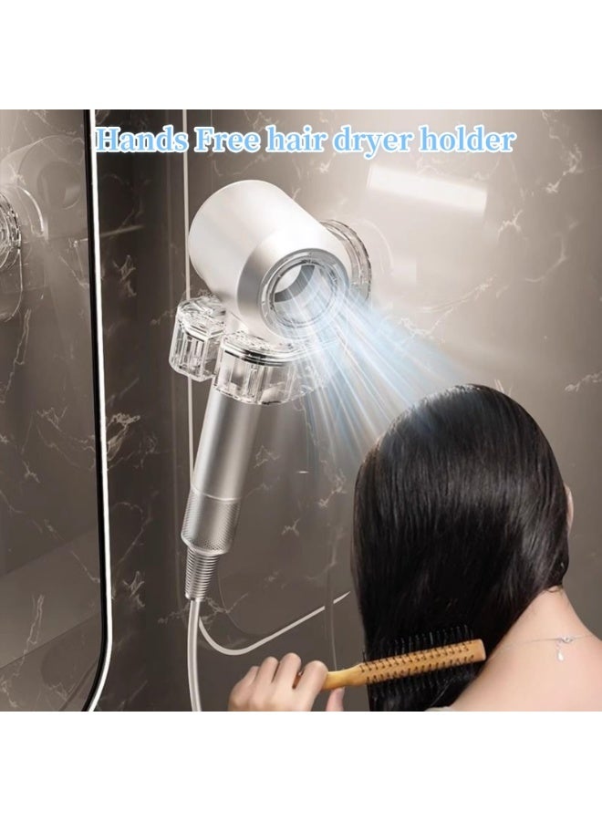 Aiorddl 1 Piece Hair Dryer Storage Rack, Non Perforated Wall Mounted Holder, Space Saving Hair Dryer Cylinder Bracket for Home Bathroom Toilet - Image 3