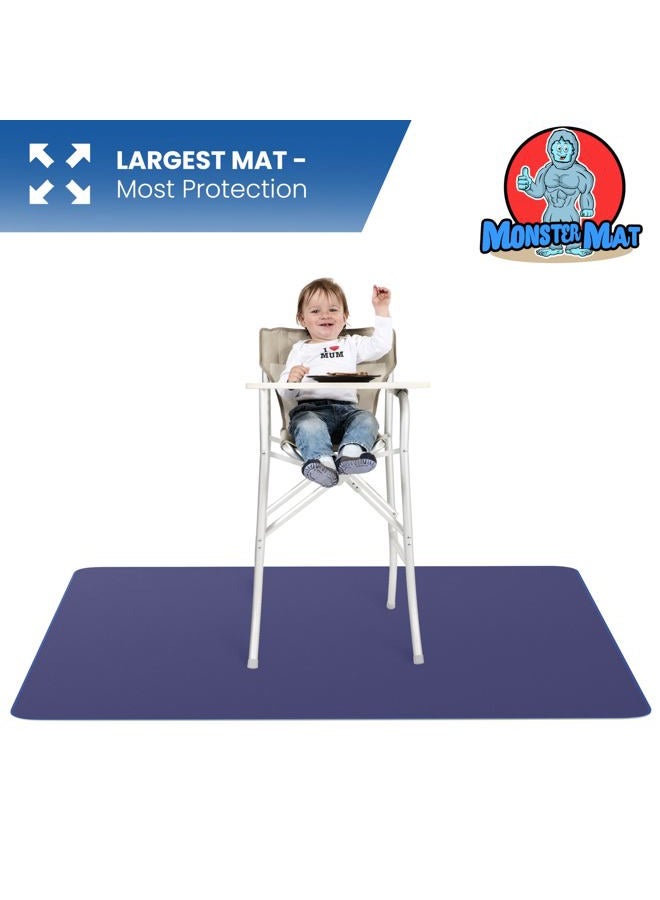 MonsterMat Super Jumbo Splat Mat – 60” x 60” Extra Large Waterproof and Washable Protective Mess Mat for Floors and Tables During Arts Crafts Painting Playtime and Mess Play (Navy Blue, 60" x60") - Image 4