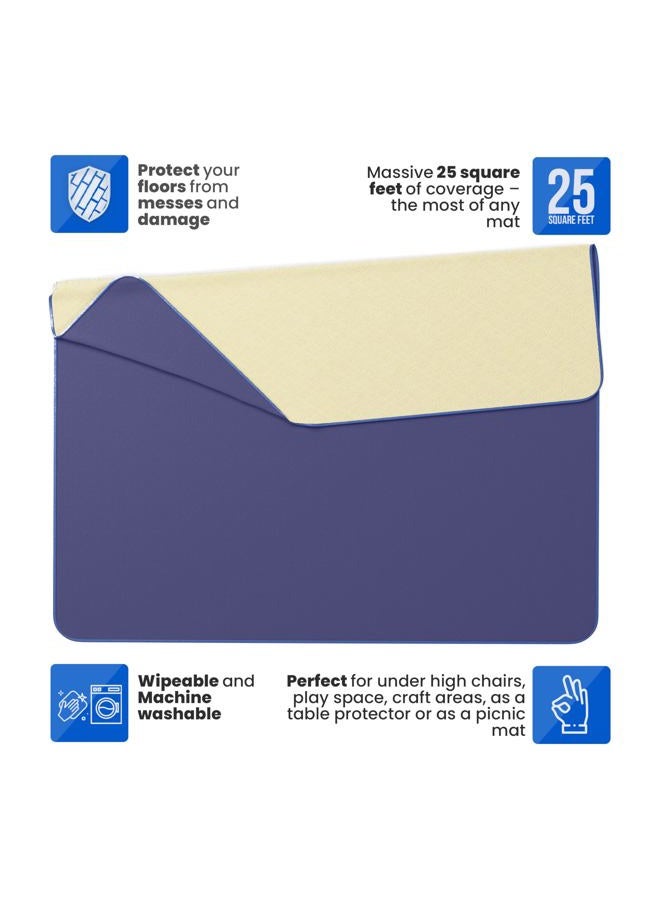 MonsterMat Super Jumbo Splat Mat – 60” x 60” Extra Large Waterproof and Washable Protective Mess Mat for Floors and Tables During Arts Crafts Painting Playtime and Mess Play (Navy Blue, 60" x60") - Image 3