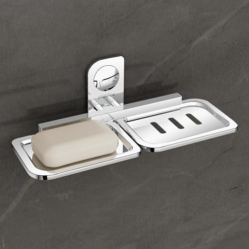 Plantex Dream Stainless Steel Double Soap Dish Stand for Bathroom & Kitchen/Soap Dish/Bathroom Accessories - Wall Mounted - Chrome (Pack of 1) - Image 1