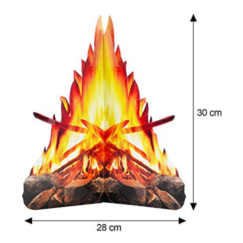 3 Sets Fake Fire Fake Flame Camping tion 12 Inch 3D Cardboard Campfire Centerpiece Artificial Flames Campfire Party tion for Camp Bachelorette Party - Image 2