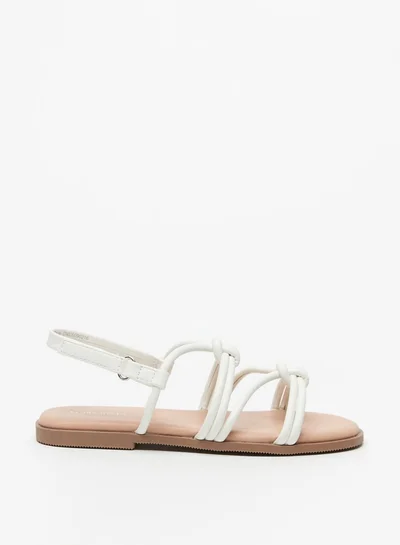 فلورا بيلا من شو إكسبرس Girls Knot Detail Flat Sandals with Hook and Loop Closure