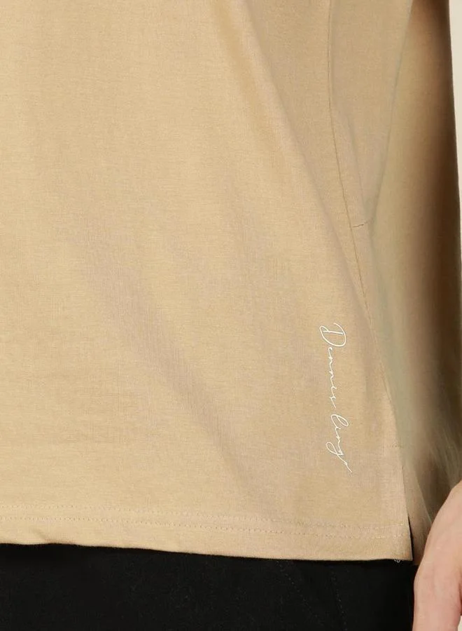 Dennis Lingo Dennis lingo Men Cream Cotton Regular Fit Polo Shirt