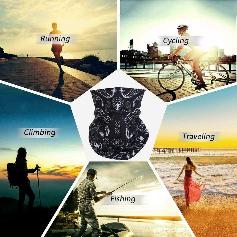 TZ Promise Tube Bandana Face Mask Scarf Paisley Print Head Neck Gaiter Motorcycle Bike Hiking (Pink) - Image 3