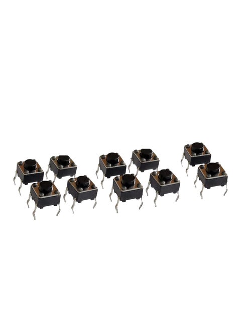 10 PCS Panel PCB Momentary Tactile Tact Push Button Micro Switch 4 Pin DIP Light Touch Keys Keyboard (Pack of 10, 6mmx6mmx4.3mm)