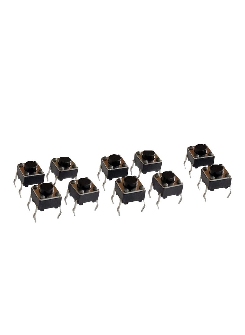 SOLDOUT 10 PCS Panel PCB Momentary Tactile Tact Push Button Micro Switch 4 Pin DIP Light Touch Keys Keyboard (Pack of 10, 6mmx6mmx4.3mm)  - Image 1