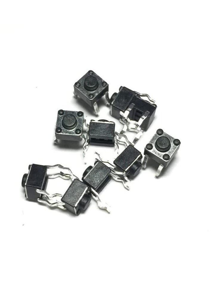 10 PCS Panel PCB Momentary Tactile Tact Push Button Micro Switch 4 Pin DIP Light Touch Keys Keyboard (Pack of 10, 6mmx6mmx4.3mm)