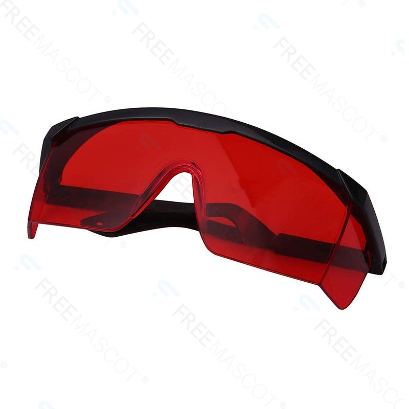 FreeMascot OD 4+ 190nm-550nm Wavelength Laser Safety Glasses for Typical 405nm, 445nm, 450nm,520nm,532nm Laser Light for Hair Removal Laser Treatment Eye Protection Goggles (Red) - Image 5