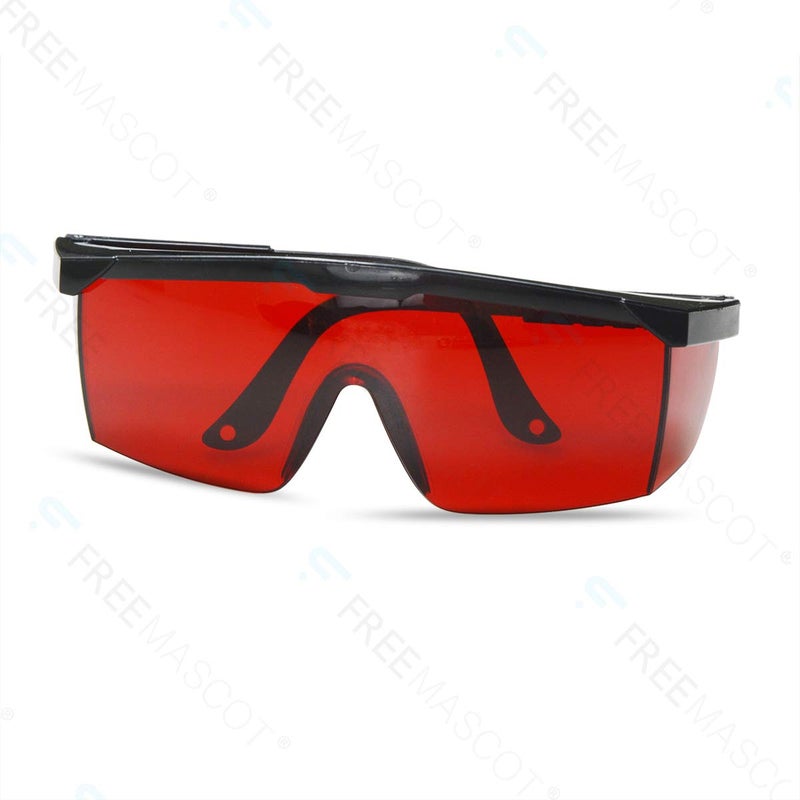 FreeMascot OD 4+ 190nm-550nm Wavelength Laser Safety Glasses for Typical 405nm, 445nm, 450nm,520nm,532nm Laser Light for Hair Removal Laser Treatment Eye Protection Goggles (Red) - Image 4