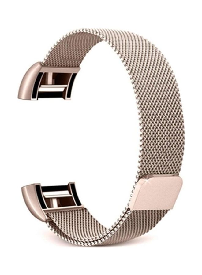 NIBEMINENT Smart Watch Stainless Steel Wrist Strap Watchband for FITBIT Charge 2 Gold - Image 1