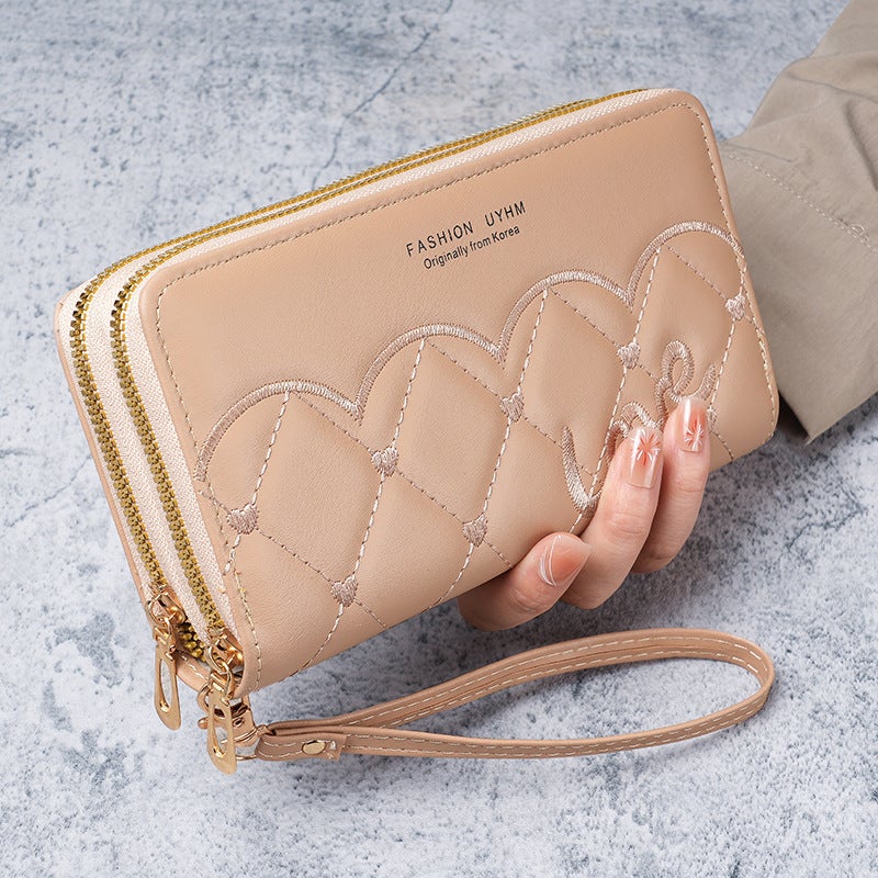 Multifunctional Solid Color PU Leather Wallet, RFID Blocking Design Portable Daily Storage Purse for Cards Cash Coin Business Use - Image 1