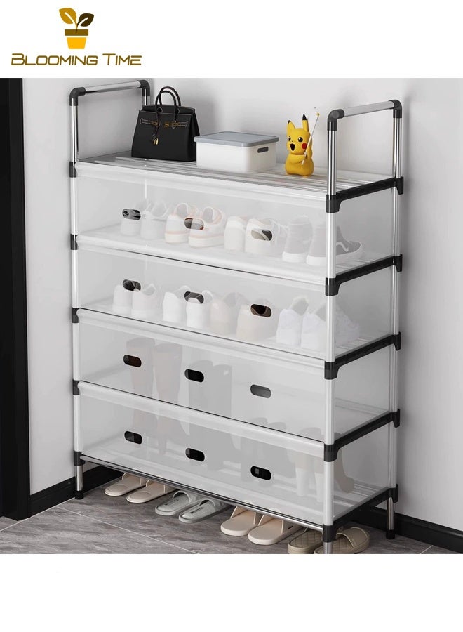 بلومنغ تايم رف أحذية مقاوم للغبار رف أحذية منزلي متعدد الطبقات للمداخل رف تخزين أحذية بسيط لممرات المهاجع رف أحذية متعدد الاستخدامات مع خيارات تجميع مرنة - Image 1