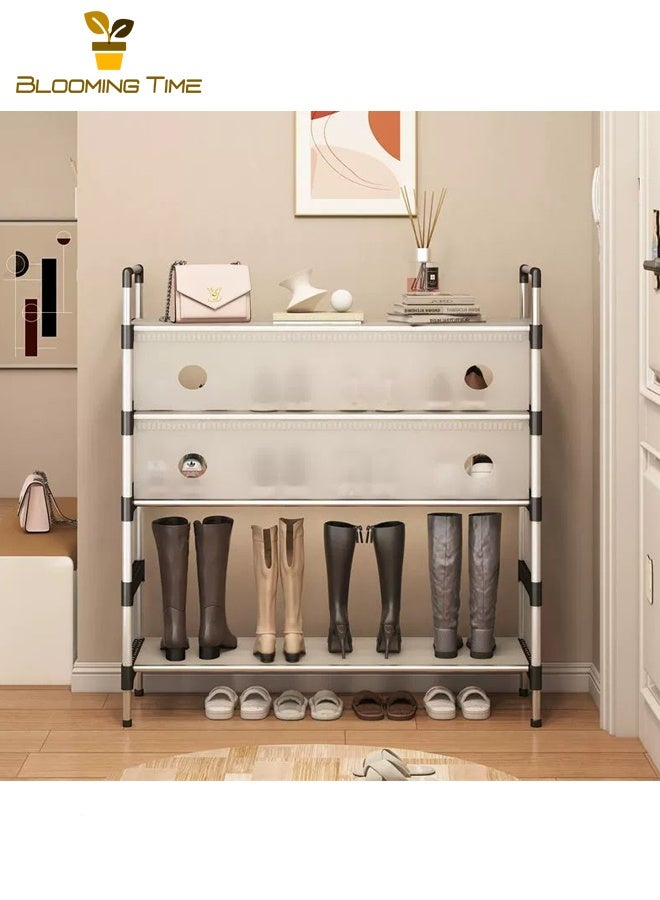 بلومنغ تايم رف أحذية مقاوم للغبار رف أحذية منزلي متعدد الطبقات للمداخل رف تخزين أحذية بسيط لممرات المهاجع رف أحذية متعدد الاستخدامات مع خيارات تجميع مرنة - Image 4