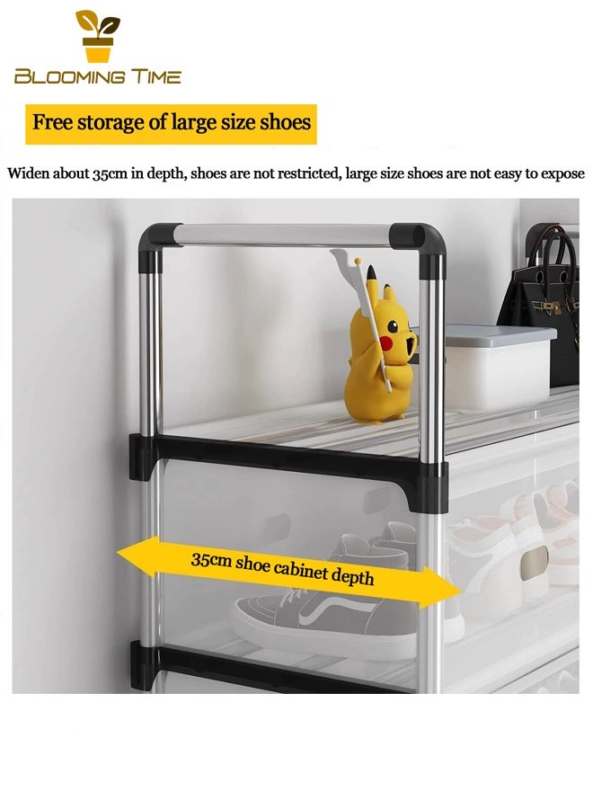 بلومنغ تايم رف أحذية مقاوم للغبار رف أحذية منزلي متعدد الطبقات للمداخل رف تخزين أحذية بسيط لممرات المهاجع رف أحذية متعدد الاستخدامات مع خيارات تجميع مرنة - Image 2