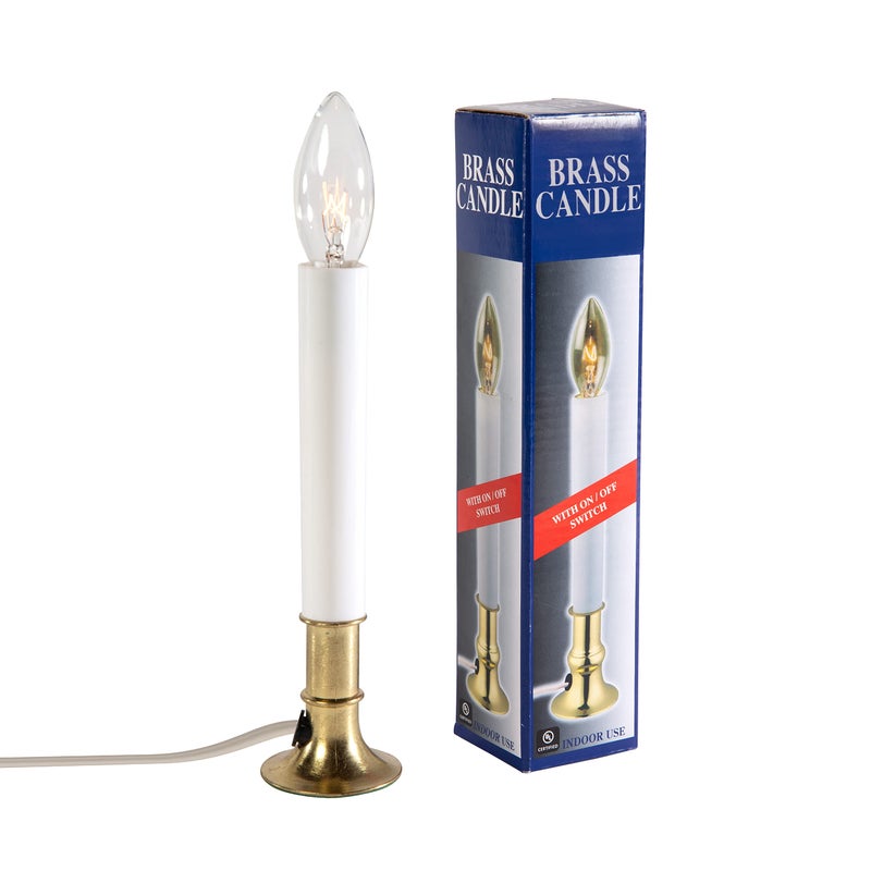 Creative HobbiesÂ® Pack of 6 Electric Window Candle with On/Off Switch, Incandescent Light Bulb, Brass Plated Base, Ready to Use (Original) - Image 2
