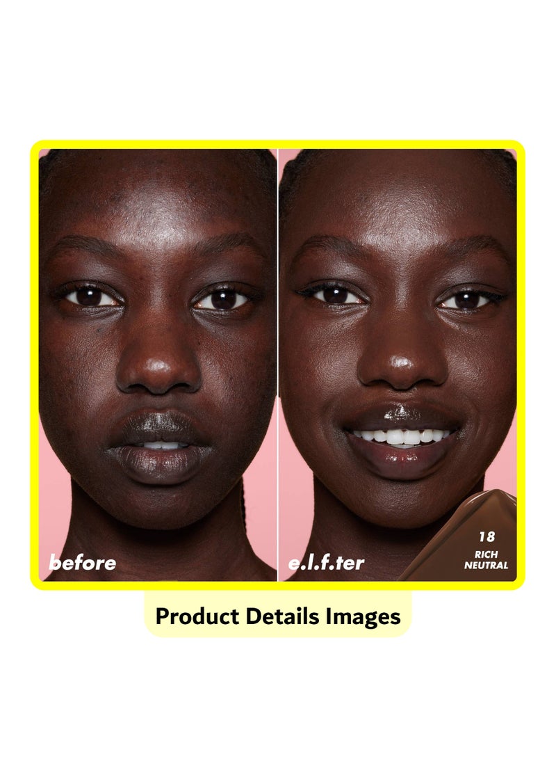 إلف كريم أساس هالو جلو بإشراقة ناعمة بتركيبة خفيفة التغطية - واقٍ شمسي معدني SPF 50 - درجة 18 غني محايد - Image 3