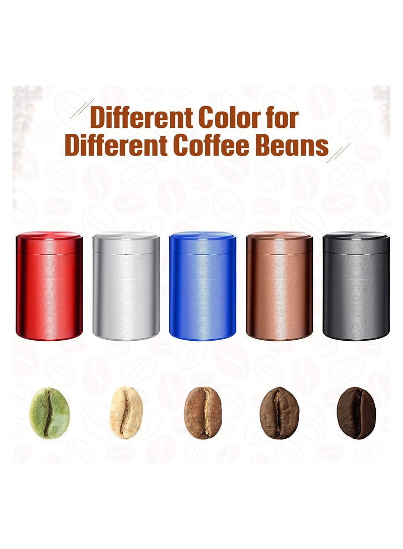Luckam Tea Tins, 5 Pcs Alloy Containers, Waterproof Storage Containers Jar, Portable Multipurpose Airtight Container for  Tea Coffee Spices Traveling - Image 3