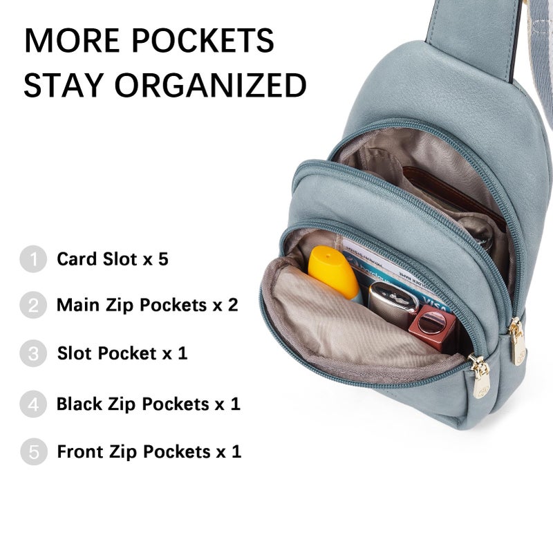 BOSTANTEN Small Sling Bag for Women Leather Crossbody Bags Fanny Pack Chest Bag for Travel - Image 4