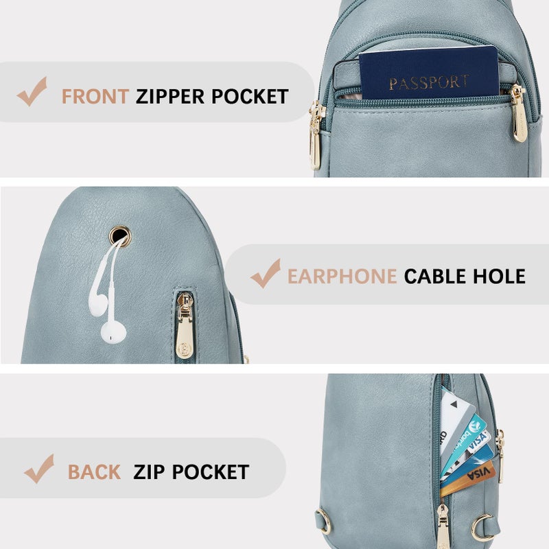 BOSTANTEN Small Sling Bag for Women Leather Crossbody Bags Fanny Pack Chest Bag for Travel - Image 5