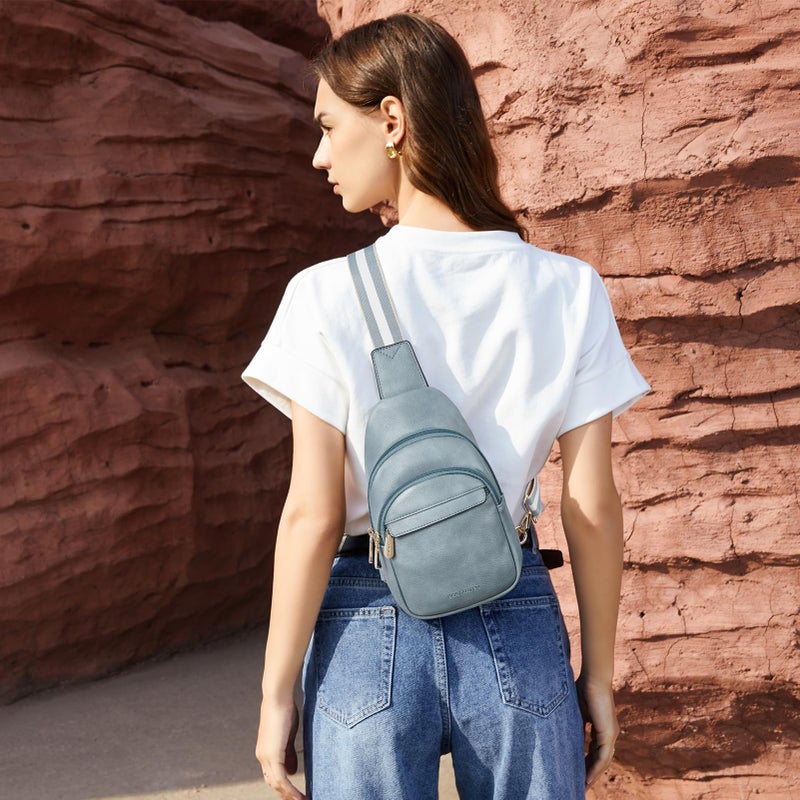 BOSTANTEN Small Sling Bag for Women Leather Crossbody Bags Fanny Pack Chest Bag for Travel - Image 2