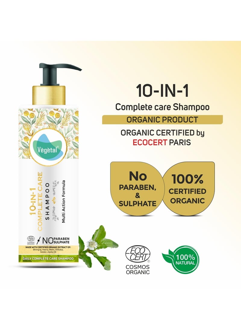 Vegetal 10 in 1 Shampoo for Dry and Damaged Hair- 200ml (Sulphate & Paraben Free Certified Organic Shampoo for Men & women) - Image 4