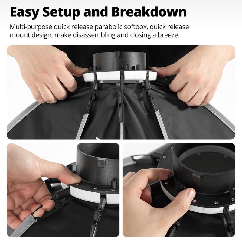 أمبيتيفول صندوق إضاءة ناعم Ambitful PS30 SE Mini Quick Release Octagon Softbox with Bowens Mount for LED Studio Light - Image 5