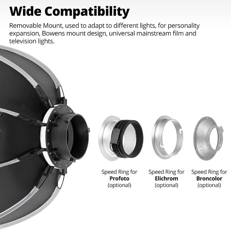 أمبيتيفول صندوق إضاءة ناعم Ambitful PS30 SE Mini Quick Release Octagon Softbox with Bowens Mount for LED Studio Light - Image 4