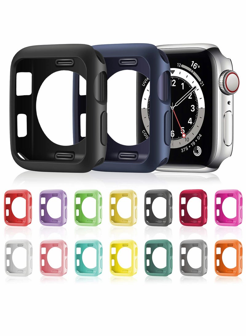 16 Pieces Watch Case for Apple Watch, Soft TPU Protective Anti-Scratch Silicone Protector Soft Flexible TPU Thin Lightweight Bumper Cover for Smartwatch Series SE/6/5/4 (40 mm) - Image 1