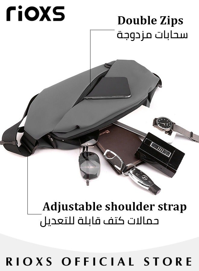 RIOXS Crossbody Sling Bag Body Chest Sling Shoulder Bag for Men Women Casual Shoulder Backpack Bag Lightweight Waterproof Daypack for Travel Hiking - Image 5
