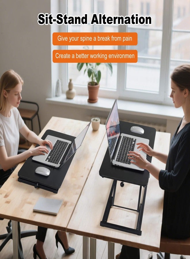 Raathionty Standing Desk Converter Adjustable Height,Keyboard Riser for Stand Up Desk Riser,Computer Keyboard Stand for Desktop,Ergonomic Sit Stand Computer Workstations Black Size 23.6 Inch - Image 2