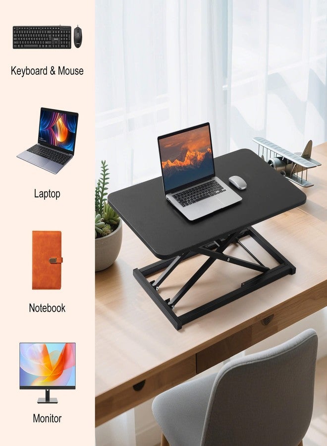 Raathionty Standing Desk Converter Adjustable Height,Keyboard Riser for Stand Up Desk Riser,Computer Keyboard Stand for Desktop,Ergonomic Sit Stand Computer Workstations Black Size 23.6 Inch - Image 4