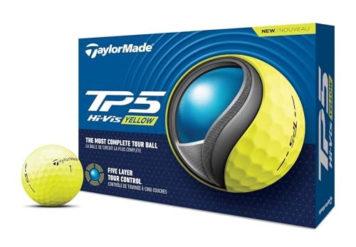 TaylorMade كرات جولف تايلور ميد 2024 TP5 صفراء واحدة دزينة - Image 1