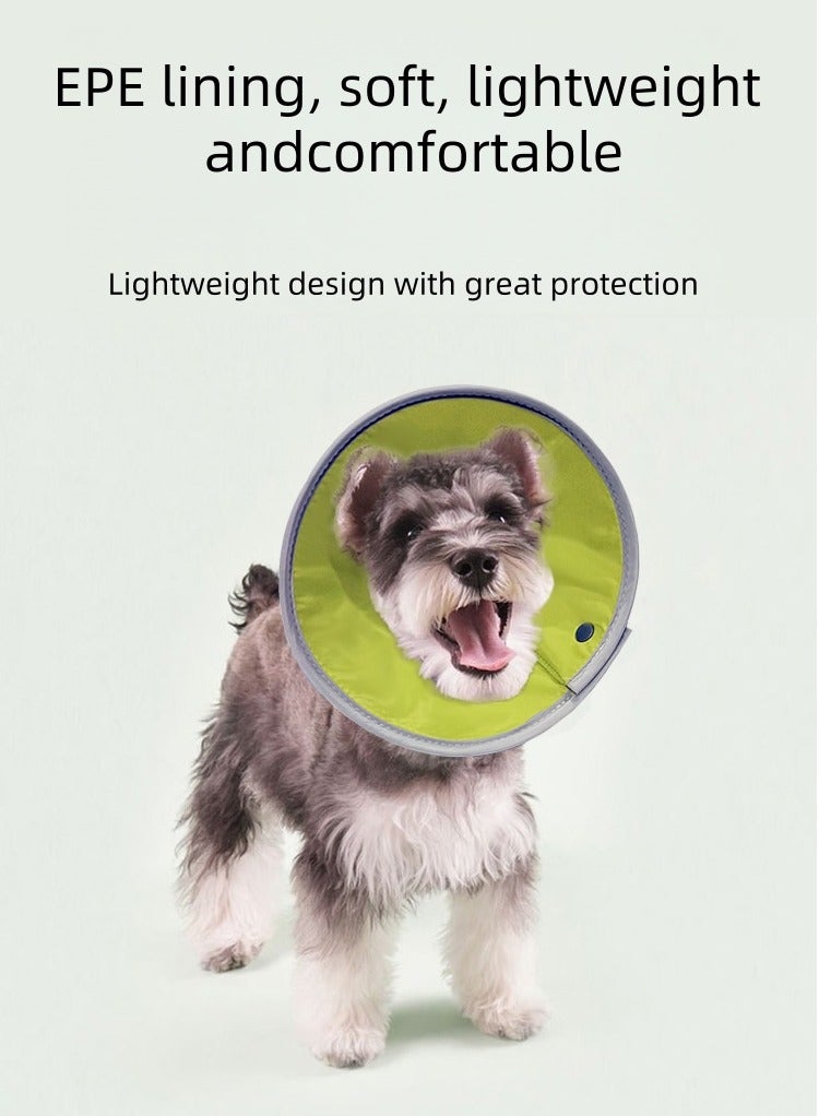 Puppy/Cat Bite Recovery Collar, Soft and Comfortable Collar for Cats and Puppies - Post-Surgery Adjustable Neck Protector for Cats and Puppies - Breathable and Lightweight Cat Protector Collar, Double-Breasted, Adjustable Tightness, Easy to Wash, Yellow Green, Size M - Image 4