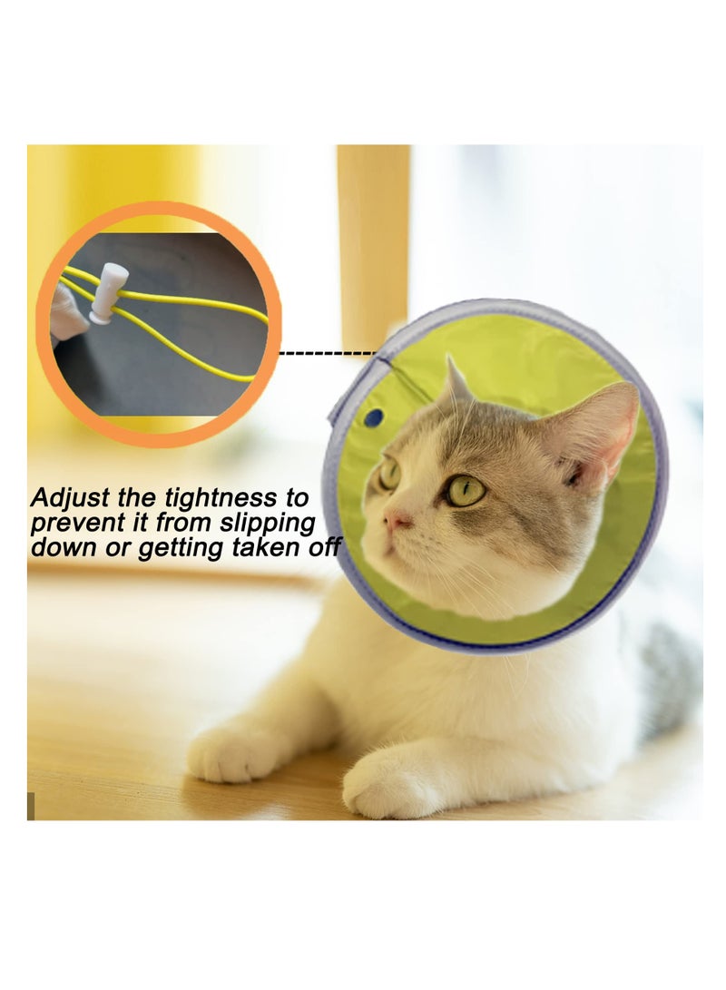 Puppy/Cat Bite Recovery Collar, Soft and Comfortable Collar for Cats and Puppies - Post-Surgery Adjustable Neck Protector for Cats and Puppies - Breathable and Lightweight Cat Protector Collar, Double-Breasted, Adjustable Tightness, Easy to Wash, Yellow Green, Size M - Image 5