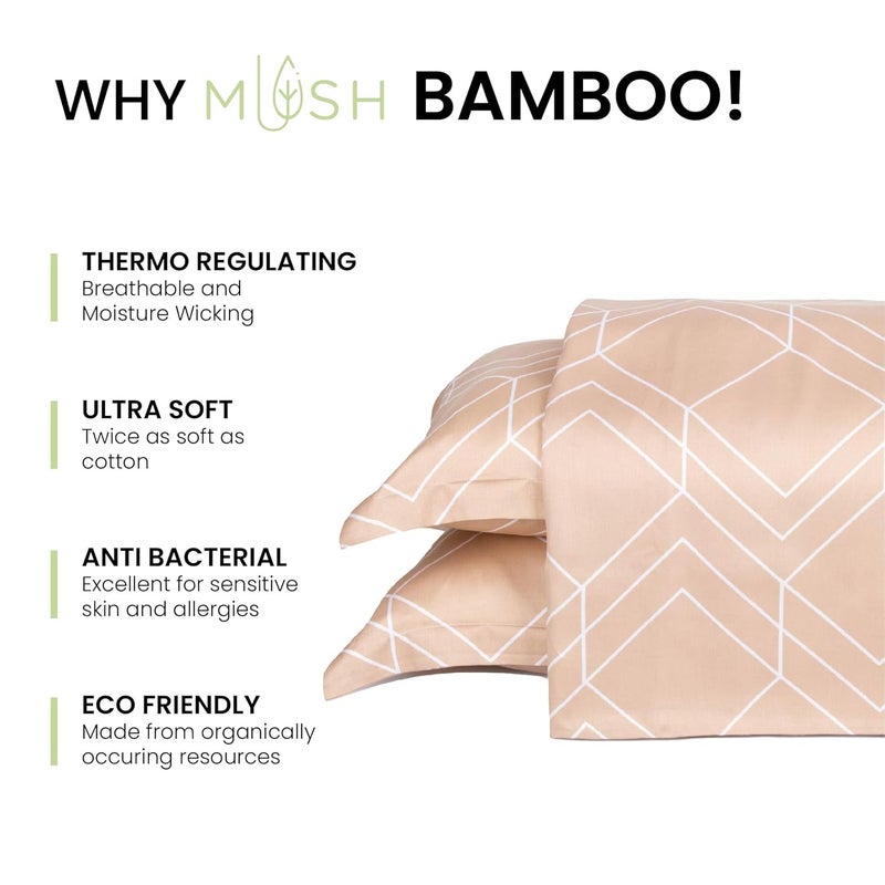 Mush 100 Bamboo Printed King Size Bed Sheet 108x108 inches 300TC Bedsheet for Double Bed Ultra Soft Naturally Anti Microbial Cooling Double Bed Luxury Sheets Pack of 1 Calm Coral - Image 2