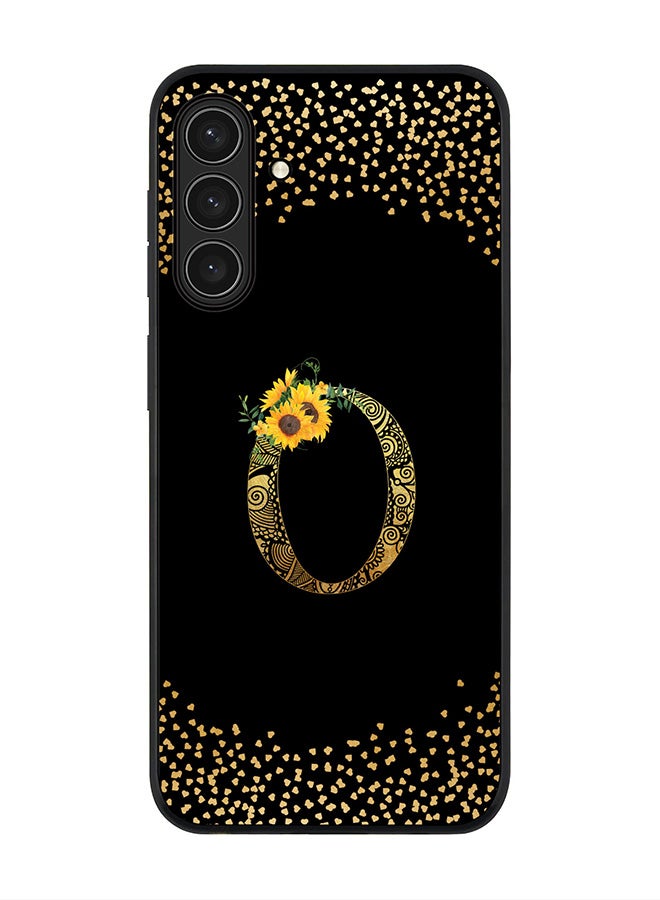 Stylizedd For Samsung Galaxy A17 / A17 4G Case,Slim fit Camera Protection, Shockproof Thin Phone cover  - Custom Floral Monogram - O ( Black ) - Image 1