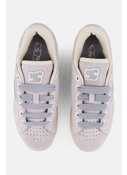 Reebok Kids Boy Club C Grounds Lace Up Tennis Shoes, Light Grey  - Image 3