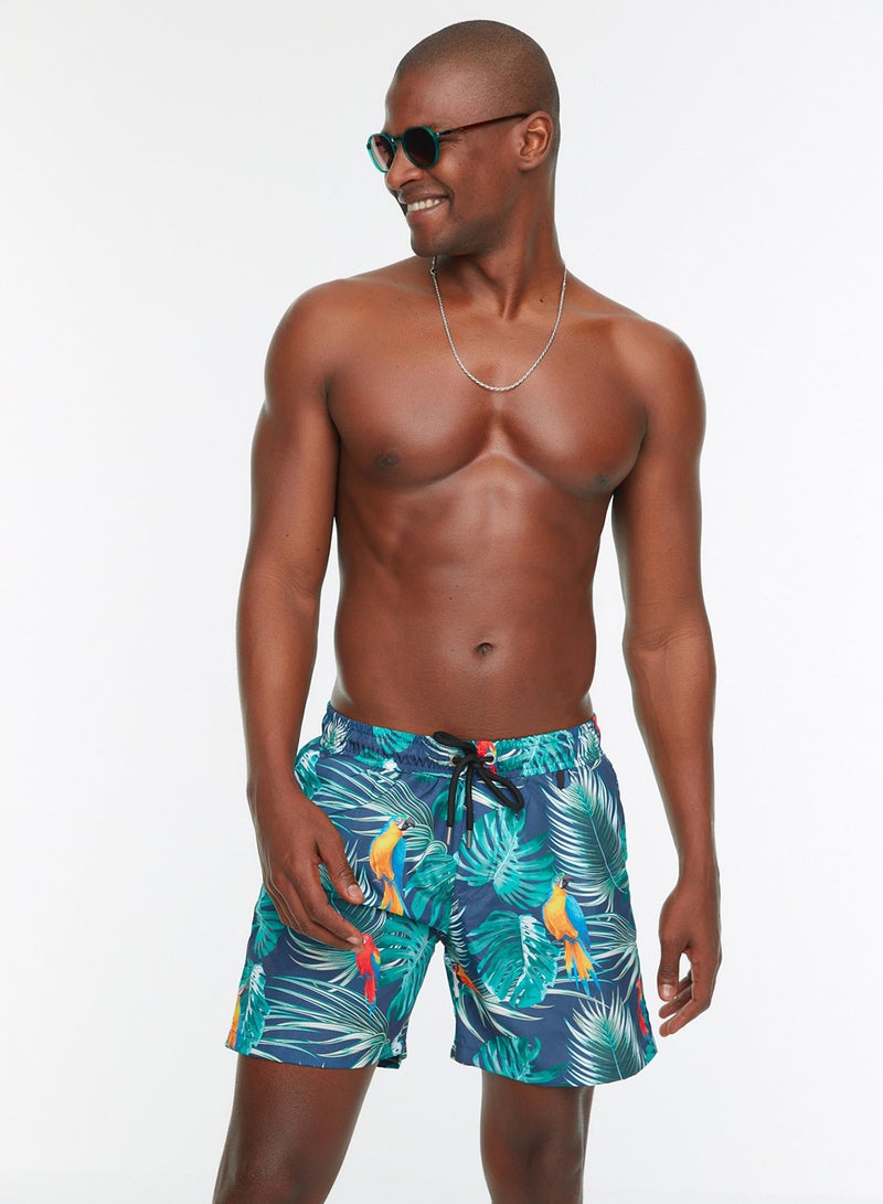 trendyol Tropical Printed Multicolor Swimsuit - Sea Shorts TMNSS20DS0017 - Image 2