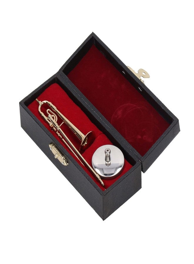 Zerodis Copper Miniature Trombone with Stand and Case - Mini Musical Instrument Dollhouse Accessory - Image 2