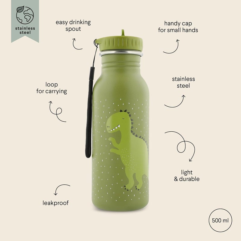 Trixie 500ml Stainless Steel Water Bottle - Mr. Dino Design - Image 5