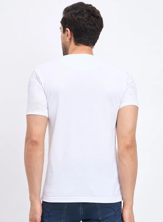 DUKE Round Neck Slogan Print T-Shirt by Styli