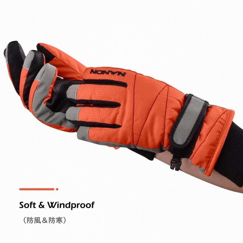 TRIWONDER Ski Gloves Kids Cold Weather Winter Warm Gloves Windproof Thermal Fleece Outdoor Snowboard Snow Gloves Mittens for Boys Girls Children (Orange, S (6-7 Years Old)) - Image 5