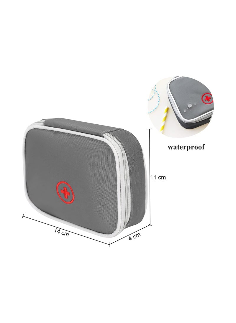 SYOSI - 2 Pcs Portable Mini First Aid Pouch Empty Travel Medicine Bag Double Zippers Handy Pills Pocket for for Office Travel Home Vehicle Beach Emergency Zipper Pouch Small Size - Image 1