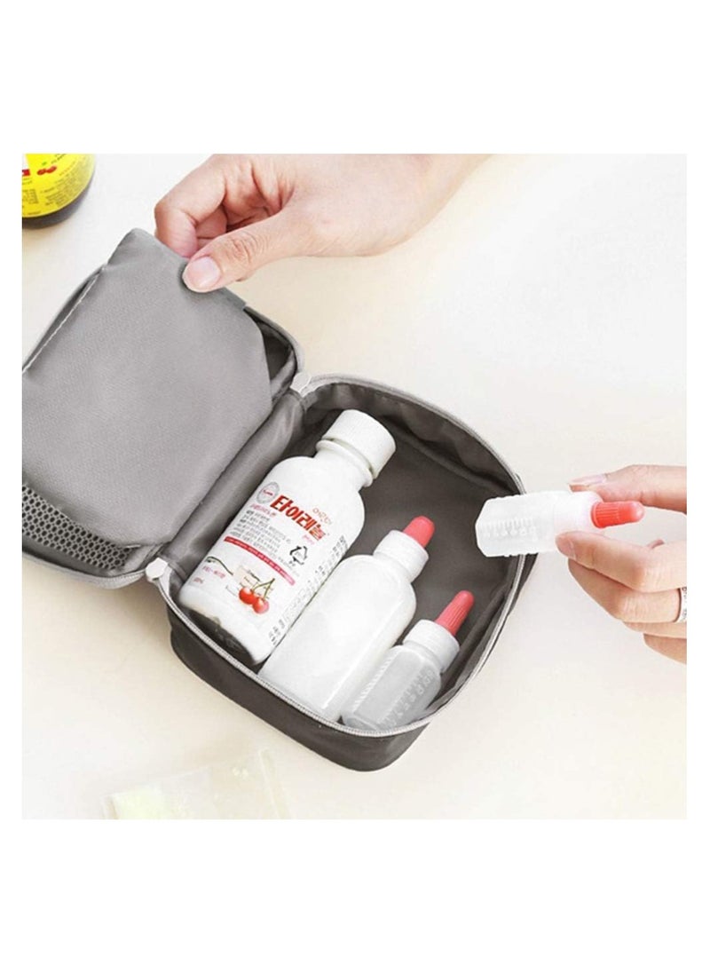 SYOSI - 2 Pcs Portable Mini First Aid Pouch Empty Travel Medicine Bag Double Zippers Handy Pills Pocket for for Office Travel Home Vehicle Beach Emergency Zipper Pouch Small Size - Image 1