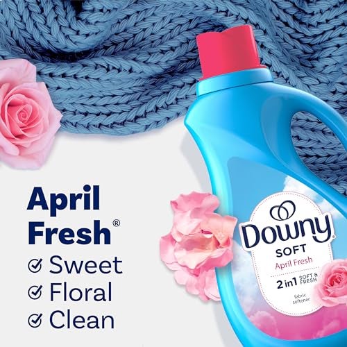 Downy Soft, 2 in 1 Soft and Fresh Liquid Fabric Softener, April Fresh, 44 fl oz, 60 Loads, Fabric Conditioner Liquid provides softness and freshness for fabrics - Image 5
