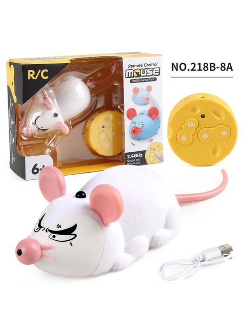 Source Manufacturers Electric Infrared Remote Control Snake Strange Trick Funny Electronic Pet Induction Mouse Toy-Color:218B-8A White Remote Control Mouse